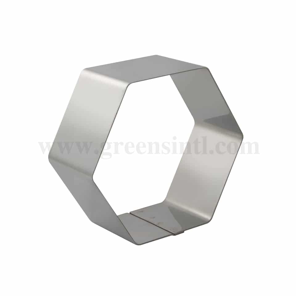 MARTELLATO Stainless steel hexagonal Cake Band 140 x 160 x h 40 mm