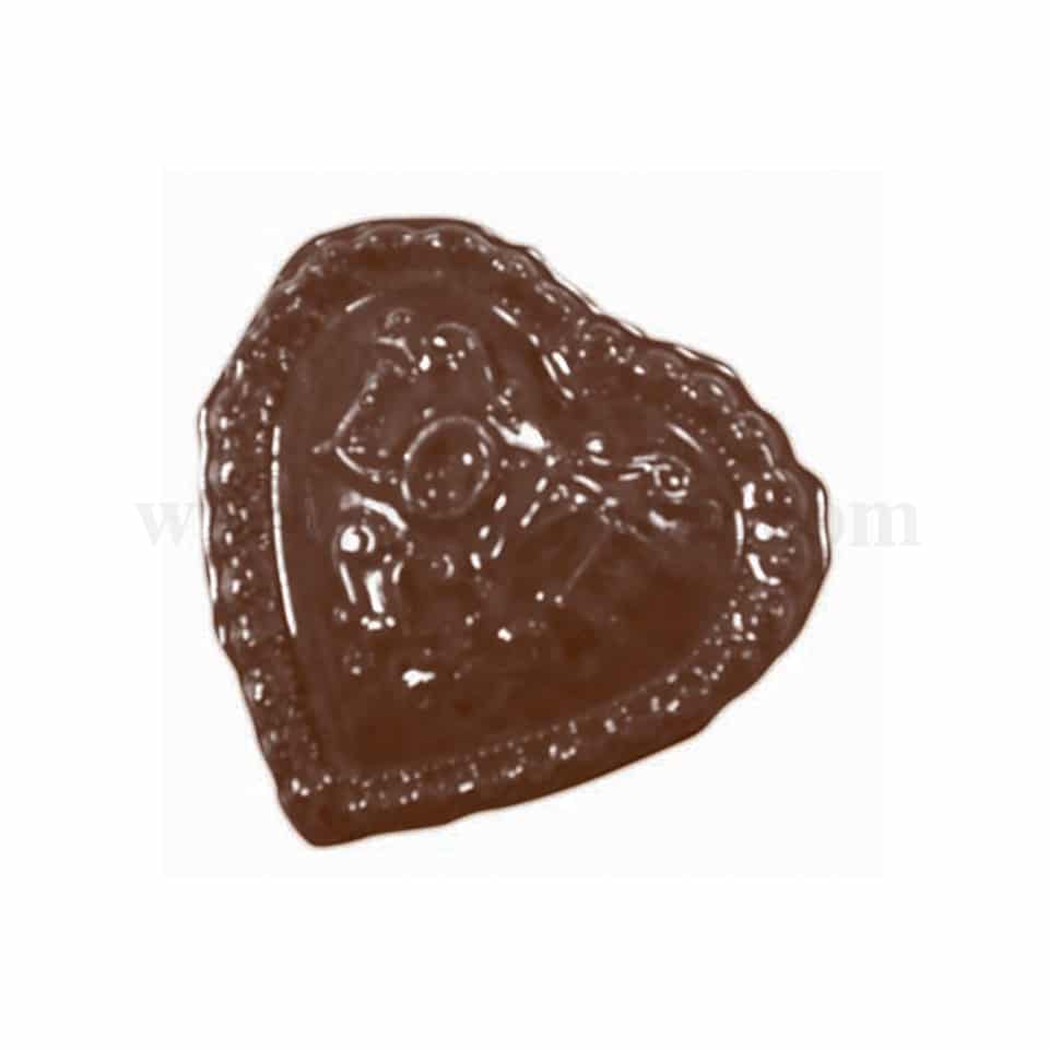 MARTELLATO Thermoformed Chocolate Mould Heart with Love 44 x 42 x h7 mm