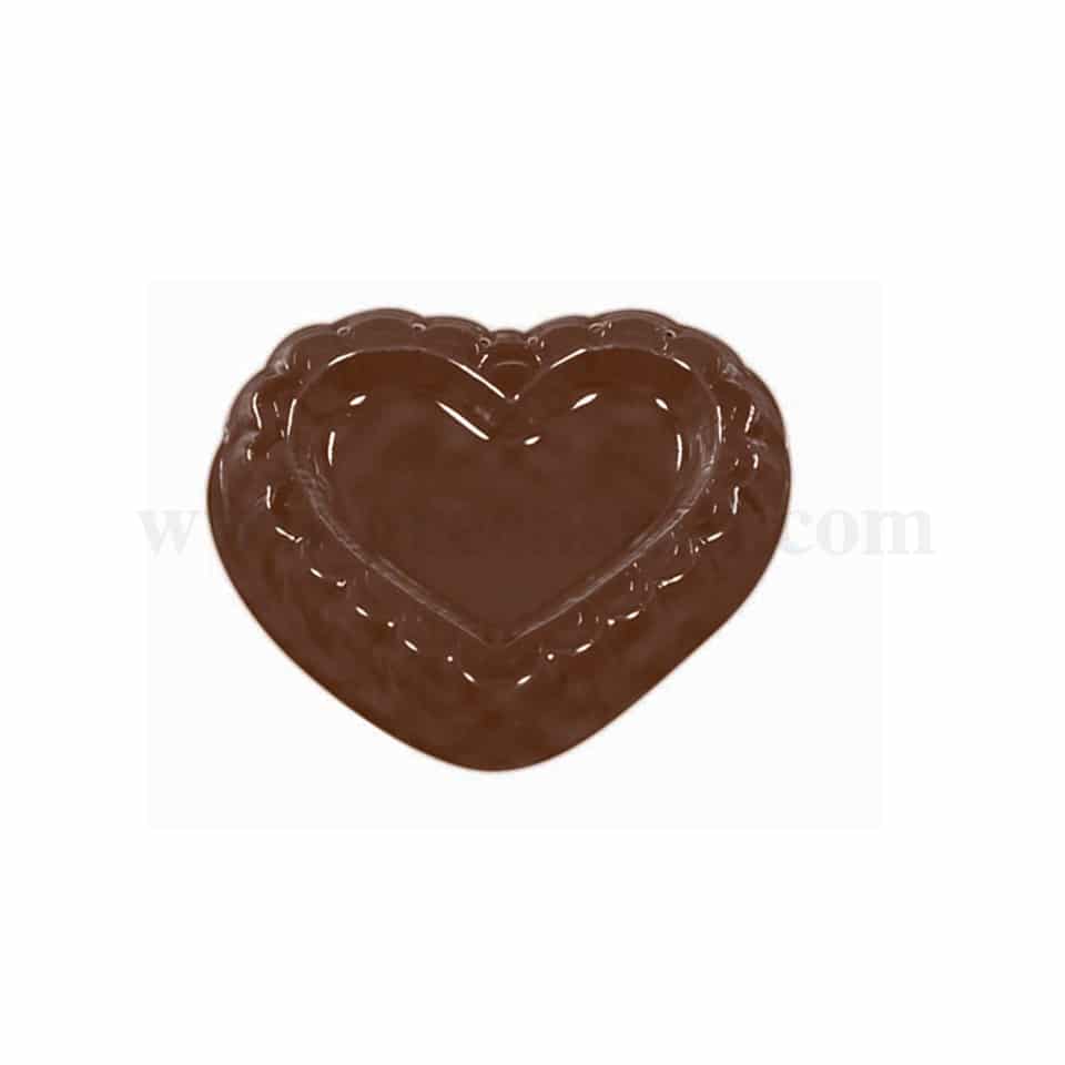 MARTELLATO Thermoformed Chocolate Mould Heart Mint 40 x 37 x h7 mm