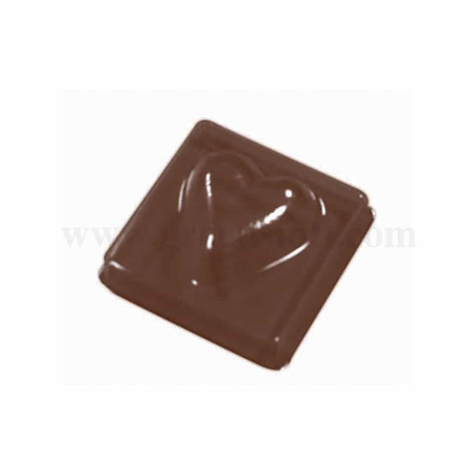 MARTELLATO Thermoformed Chocolate Mould Quadrato Heart 34 x34 x h13 mm