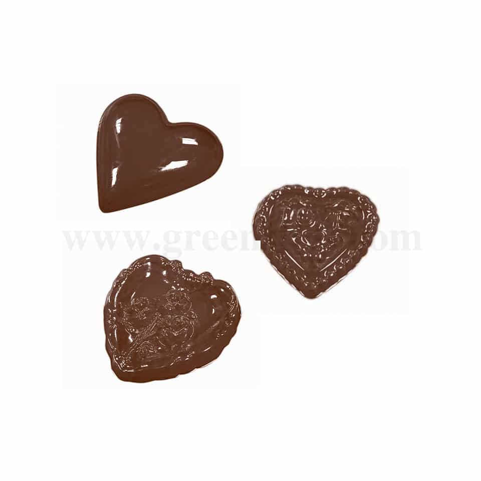 MARTELLATO Thermoformed Chocolate Mould Heart wit Rose