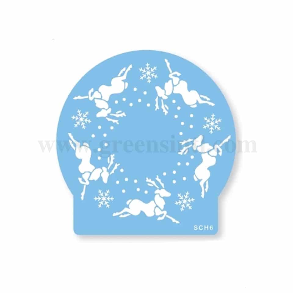 JEM Reindeer & Snowflakes Circle Stencil