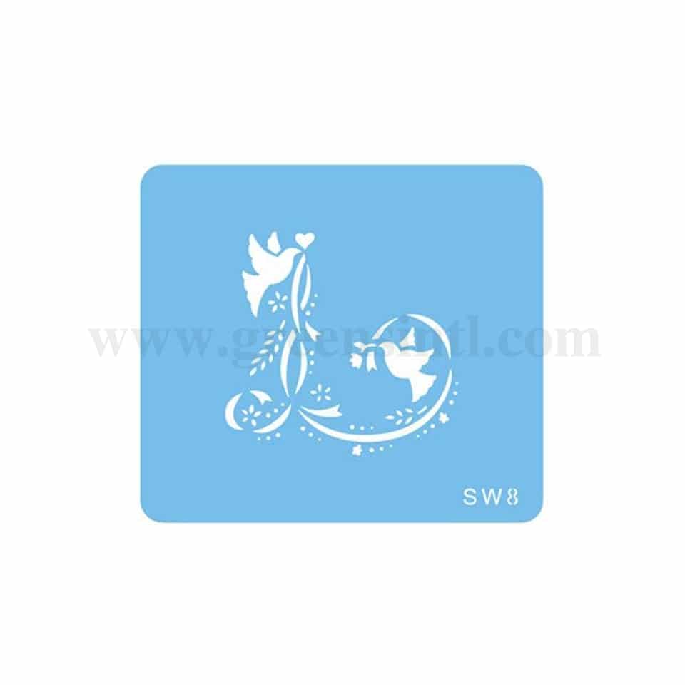 PME Stencil - Doves & Ribbons 52 x 50mm