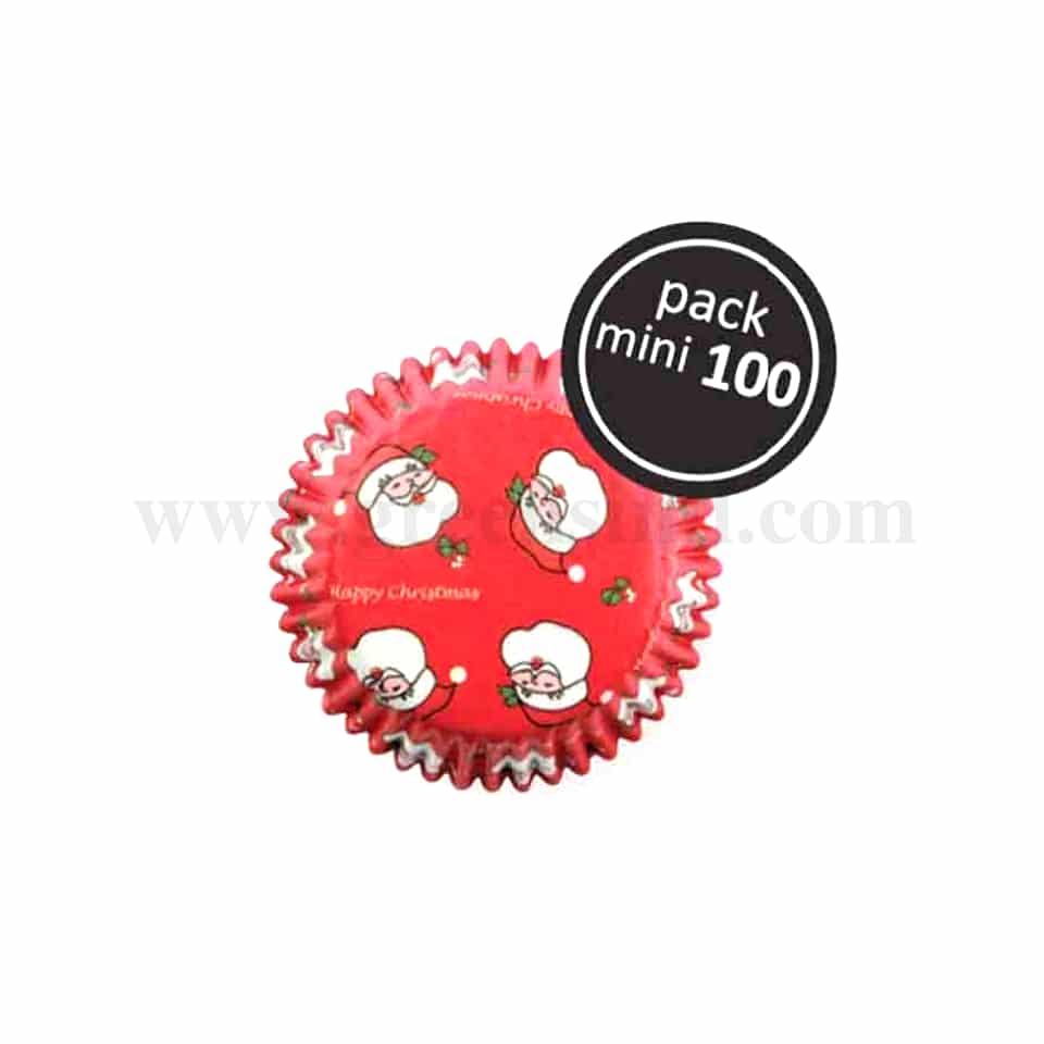 PME Paper Baking Cases - Mini, Christmas Santa Packet of 100