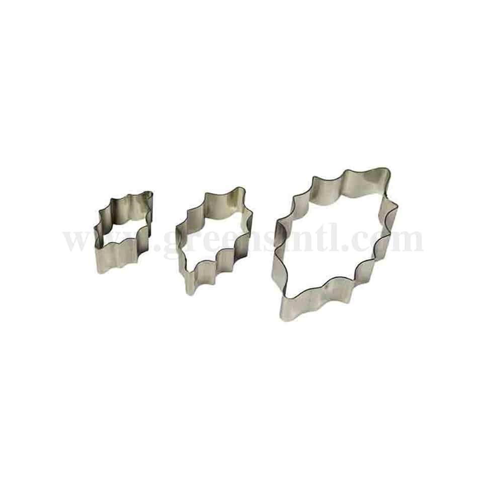 PME Foliage Plunger Cutters - Stainless Steel Cutters - Holly Leaf Set of 3