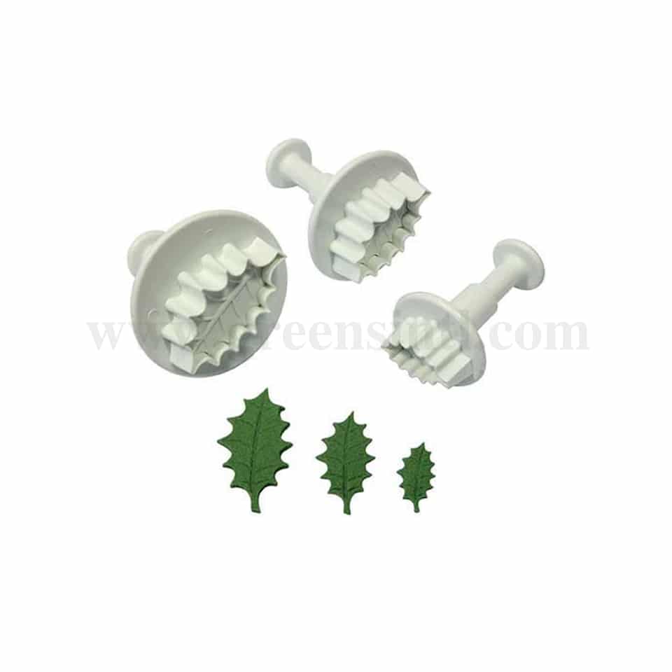 PME Foliage Plunger Cutters - Large Veined Holly Leaf 52mm