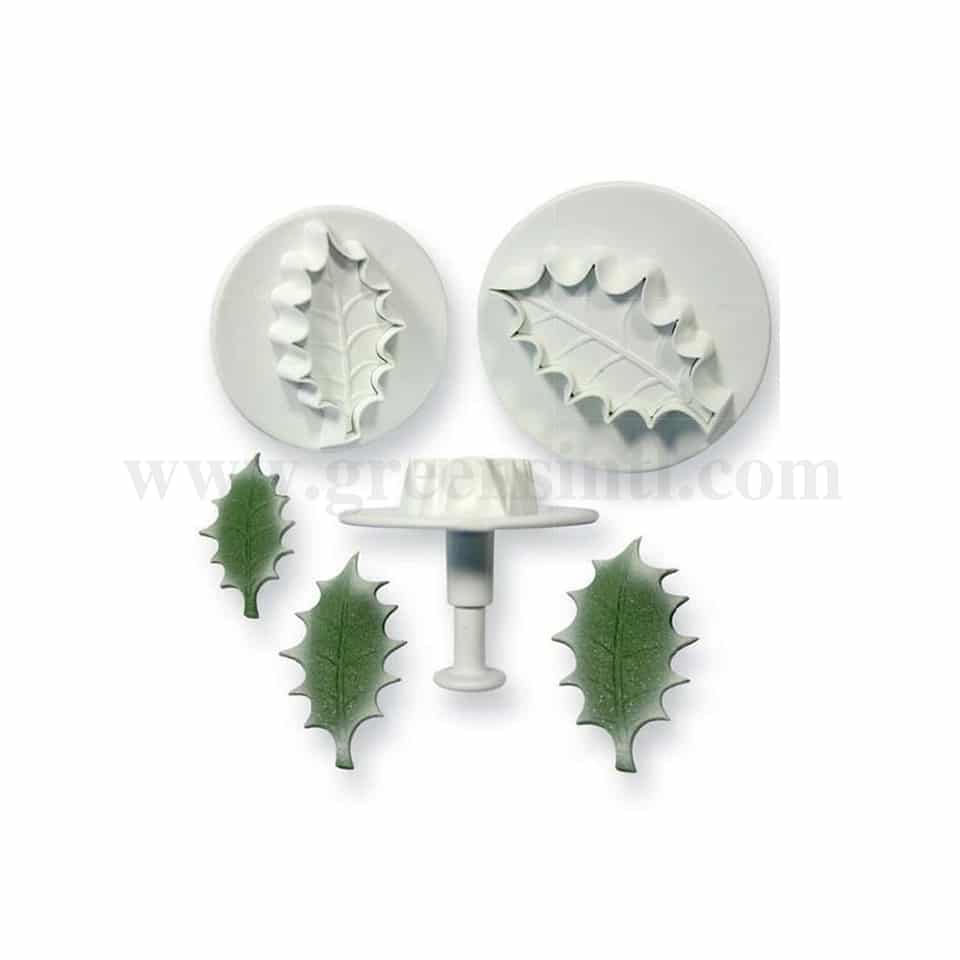 PME Foliage Plunger Cutters - XL Veined Holly Leaf 43mm