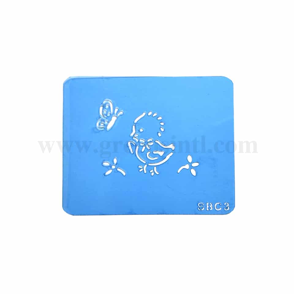 JEM Stencil Baby Chick and Butterfly 80 mm x 70 mm