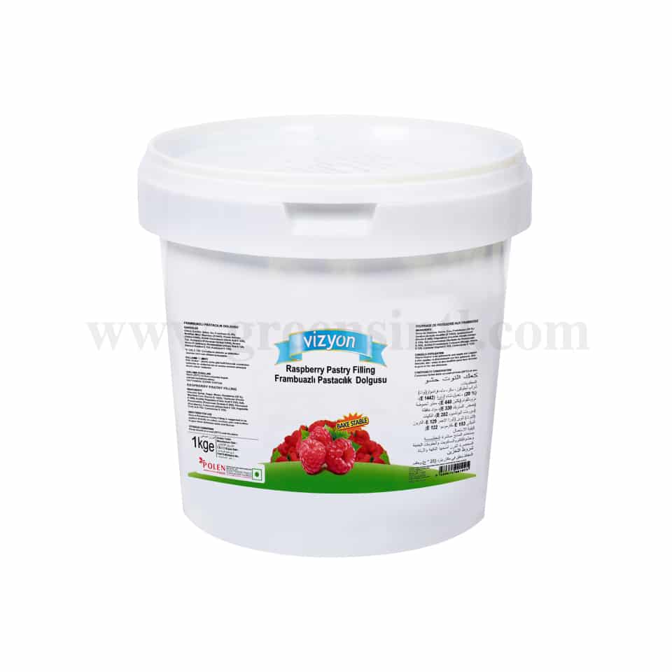VIZYON Raspberry Fruity Pastry Filling Cream 1 Kg