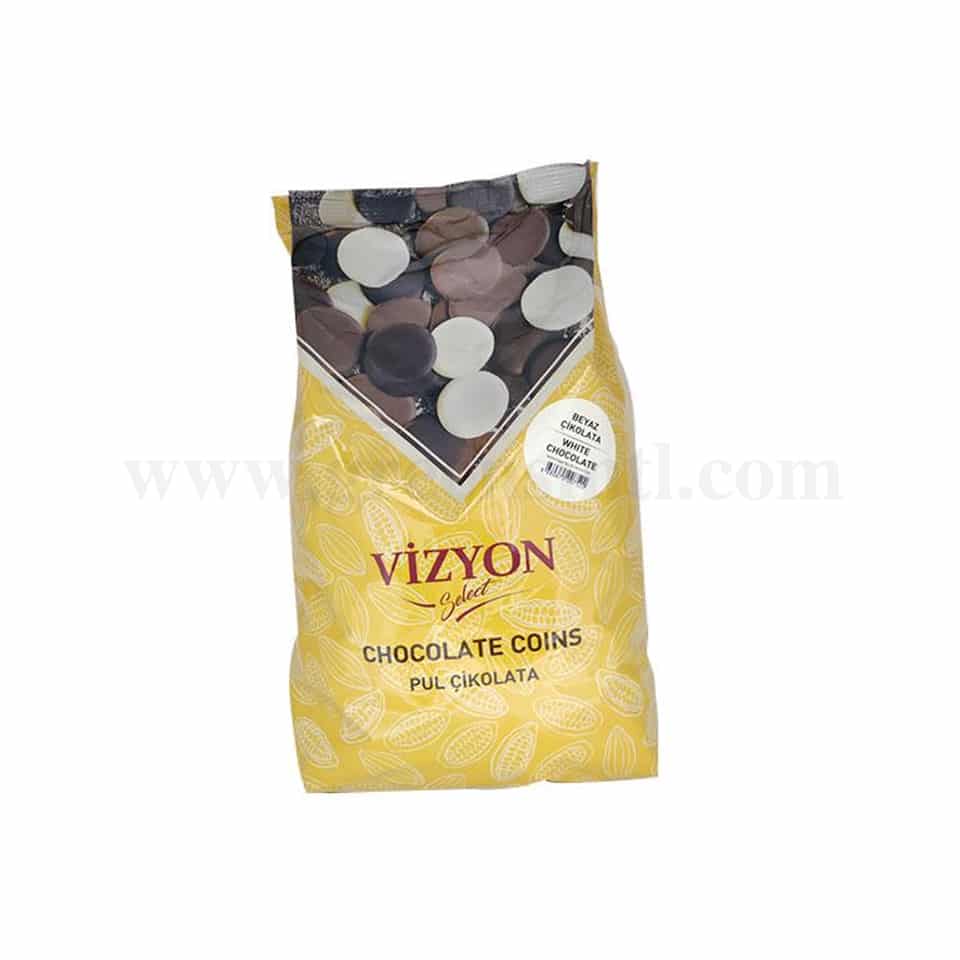VIZYON SELECT Couverture White Chocolate Coins 2.5kg