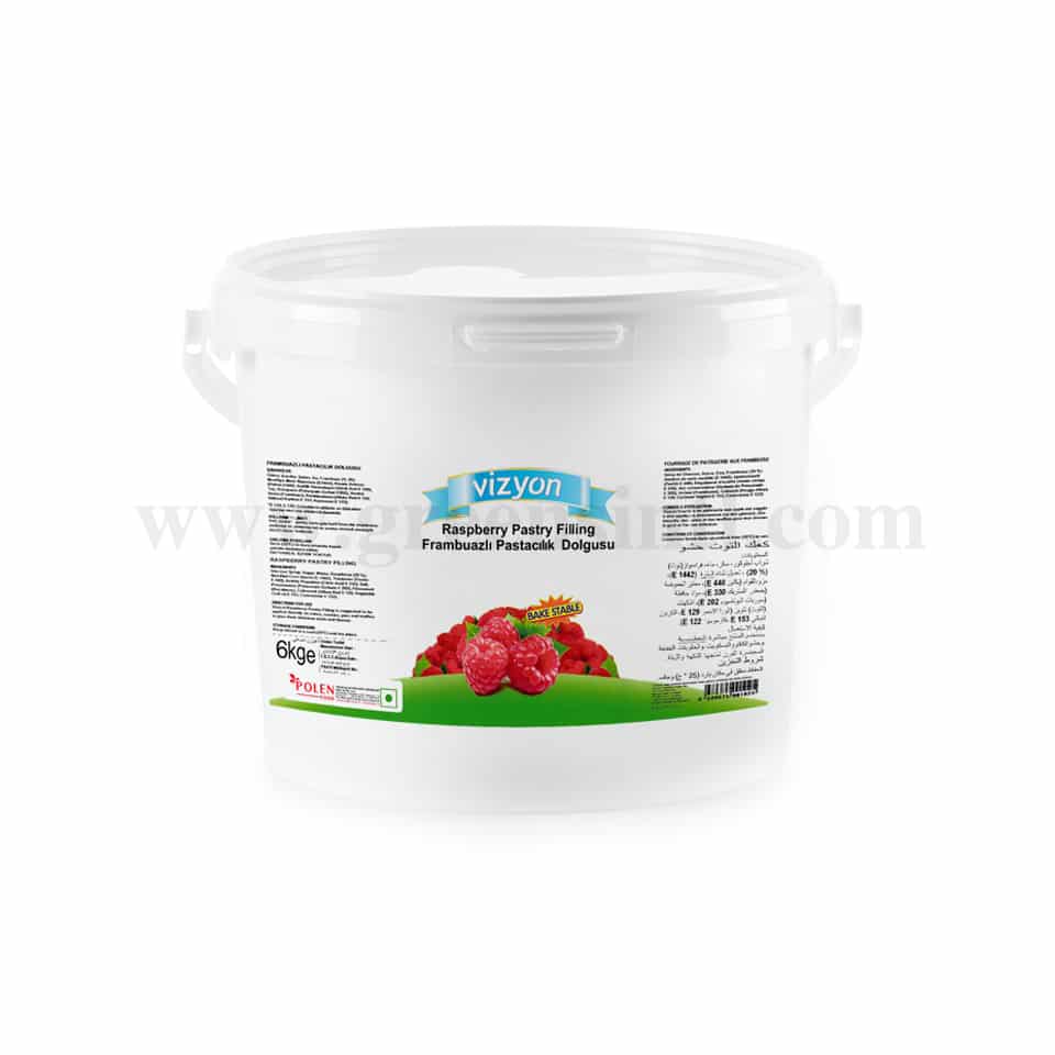 VIZYON Raspberry Fruity Pastry Filling Cream 6 Kg