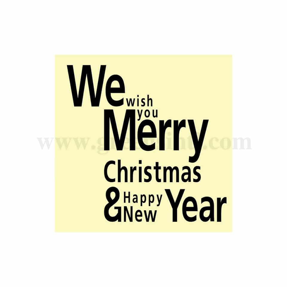 GREENS CHOICE Chocolate Transfer Sheet Merry Christmas and Happy New Year - Black 30 x 30 mm-24 graphics -5 Sheets