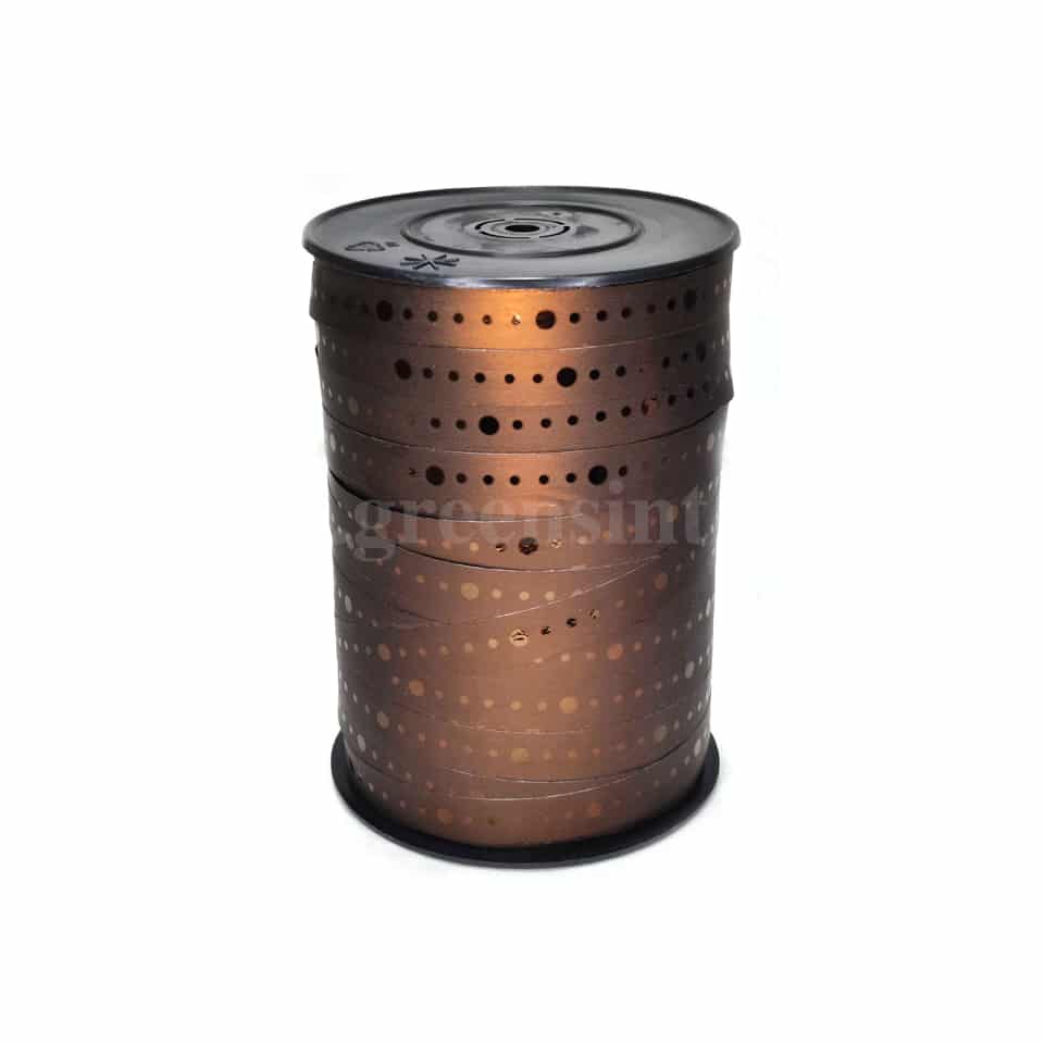 GREENS CHOICE Gift Ribbon Brown With Dot 228 m x 10 mm