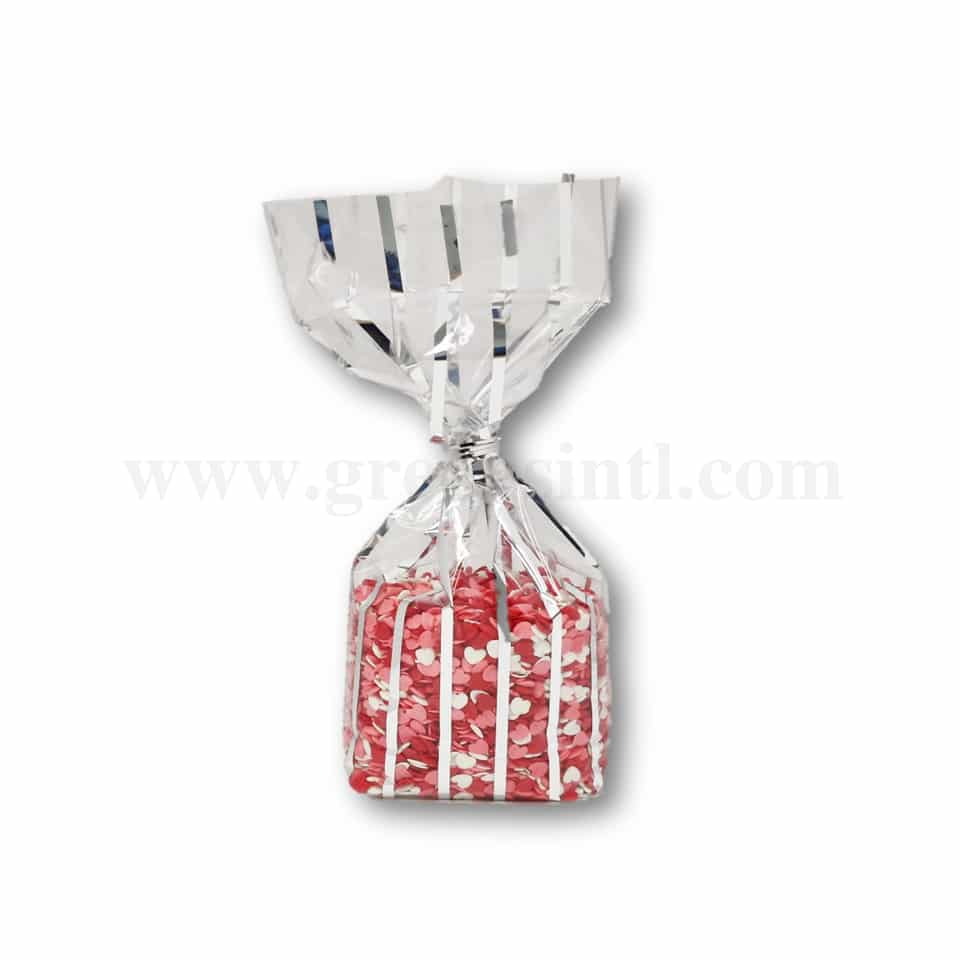 GREENS Cellophan Bag Bandelettes Argent 305 x 140 mm-100 Pcs