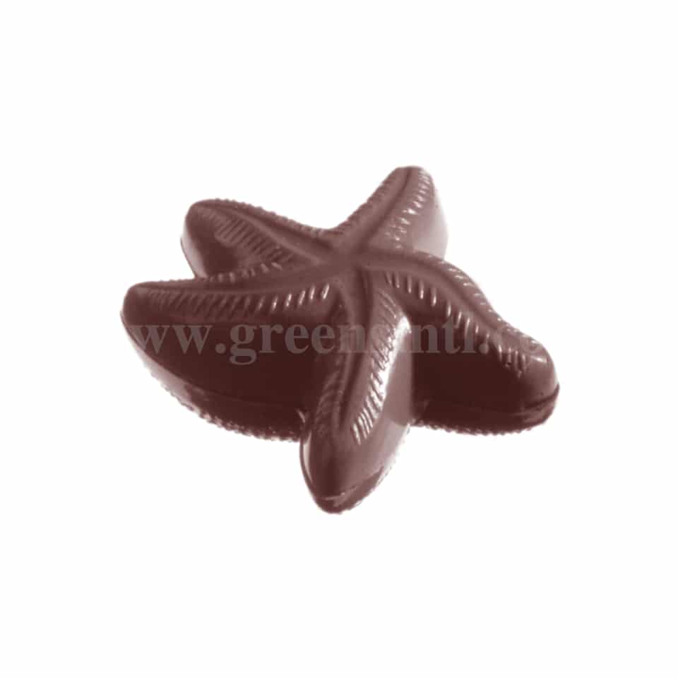 CHOCOLATE WORLD Polycarbonate Chocolate Mould Starfish 38 x 29 x h 7 mm