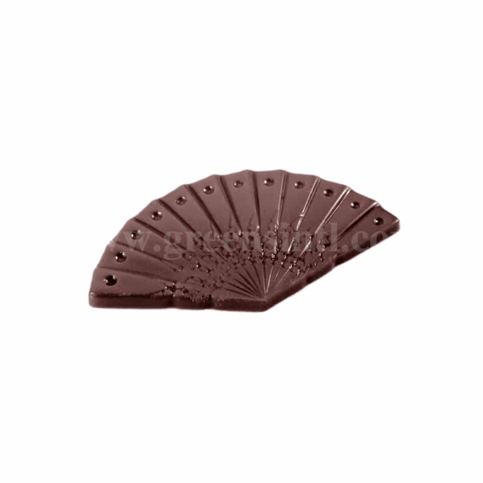 CHOCOLATE WORLD Polycarbonate Chocolate Mould Caraque hand Fan 63 x 35 x h 3 mm