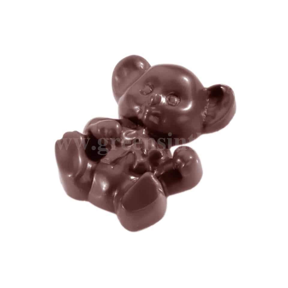 CHOCOLATE WORLD Polycarbonate Chocolate Mould Bear Caraque 50 x 39 x h 13 mm