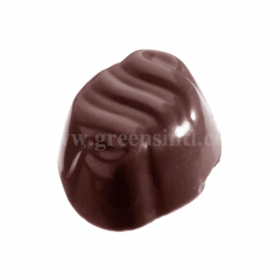 CHOCOLATE WORLD Polycarbonate Chocolate Mould Oval Waved 29 x 22 x h 11 mm