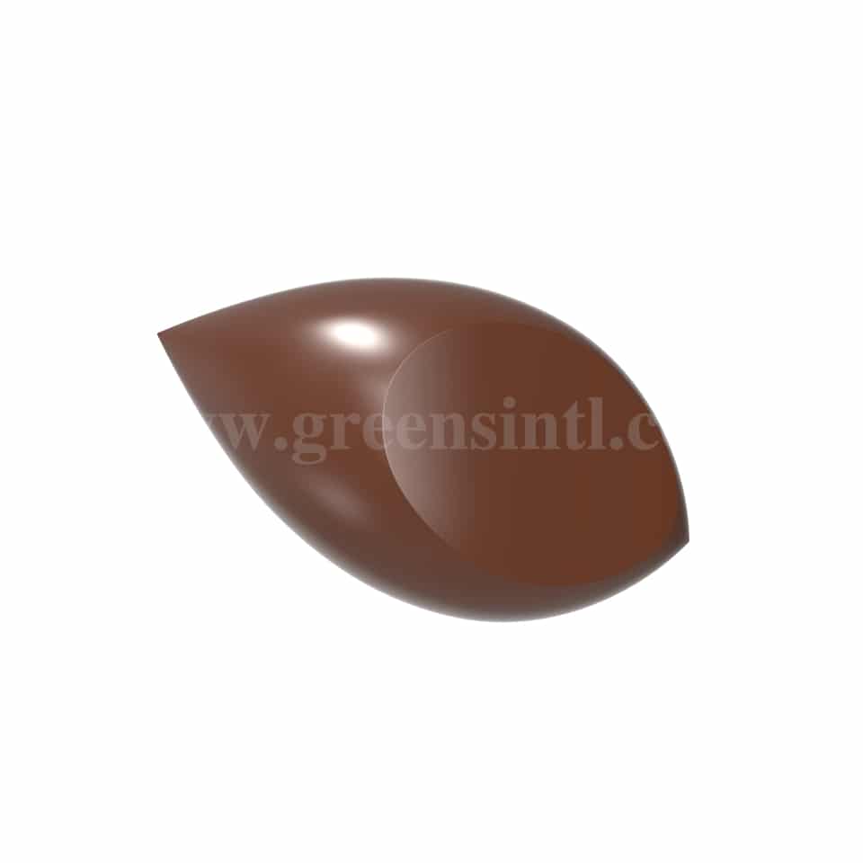 CHOCOLATE WORLD Polycarbonate Chocolate Mould Tasty Quenelle 45.5 x 25 x h 12.5 mm
