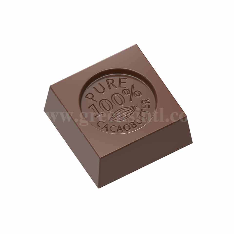 CHOCOLATE WORLD Polycarbonate Chocolate Mould Cube 100% Cacaobutter 26 x 26 x h 12 mm