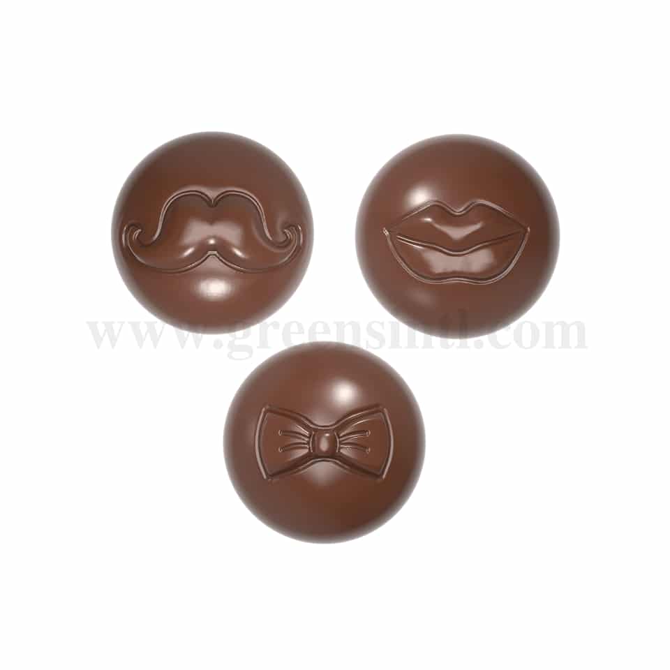 CHOCOLATE WORLD Polycarbonate Chocolate Mould Half Sphere 3 Fig-28 x 28 x h 14 mm