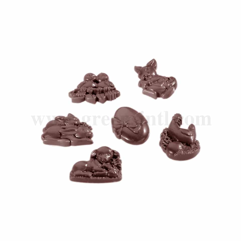 CHOCOLATE WORLD Polycarbonate Chocolate Mould Easter Decoration 6 Fig 45 x 35 x h 8 mm