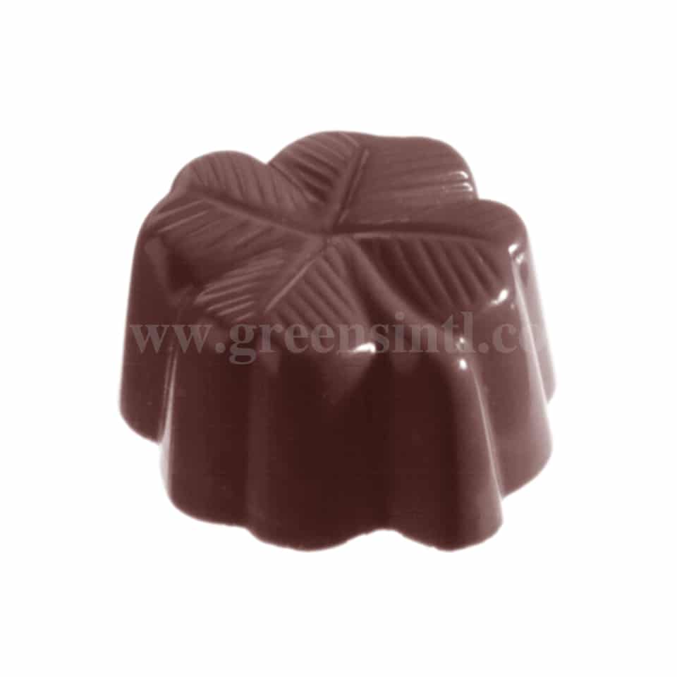 CHOCOLATE WORLD Polycarbonate Chocolate Mould Almond Clover 33 x 30 x h 16 mm