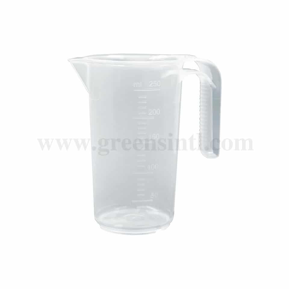 SCHNEIDER Measuring Cups with open Handle stamped and blue scale-250 ml