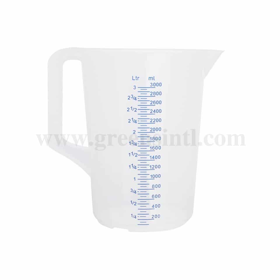 SCHNEIDER Measuring Cups with Closed Handle stamped and blue scale-3000 ml