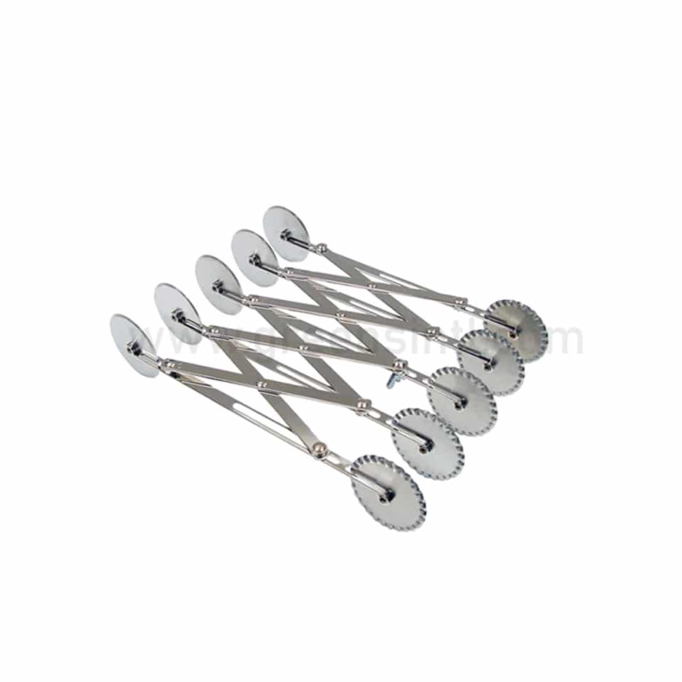 SCHNEIDER Expandable Dough Cutter Double Sided 5 Wheels Plain and Serrated D 55 mm