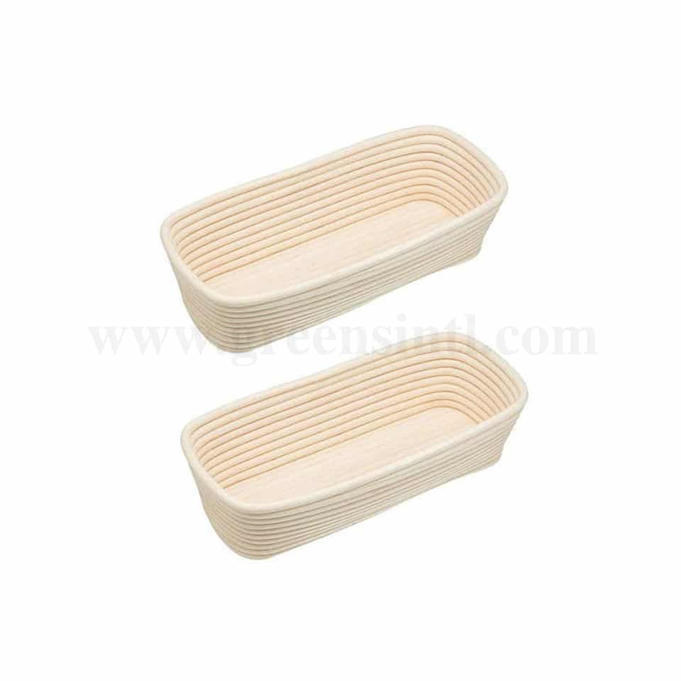 SCHNEIDER Bread Proofing Basket Long Round Edges with Wooden Bottom 320 x 130 x h85 mm-1000 g