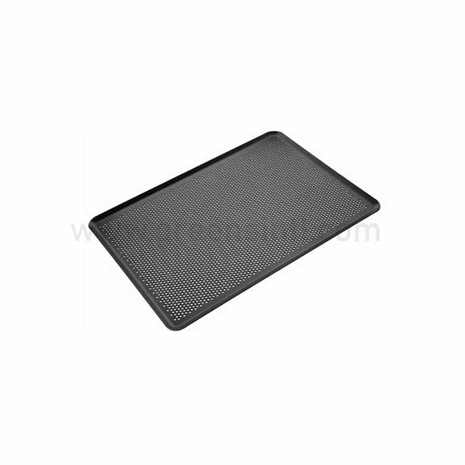 SCHNEIDER Baking Tray Aluminium Perforated Teflon Coated 400 x 300 x h 10 mm Thickness 1.35mm-45◦