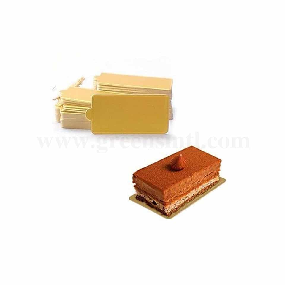 GREENS Mini Cake Board Rectangle Gold L 12 cm x W 6.5 cm - 200pcs