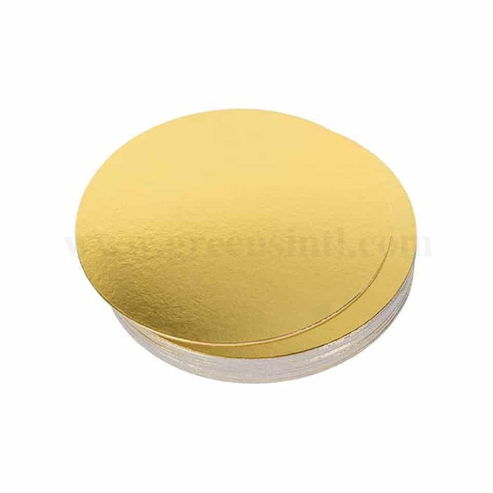 GREENS Cake Board Round Gold D 9 Inch H 2 mm