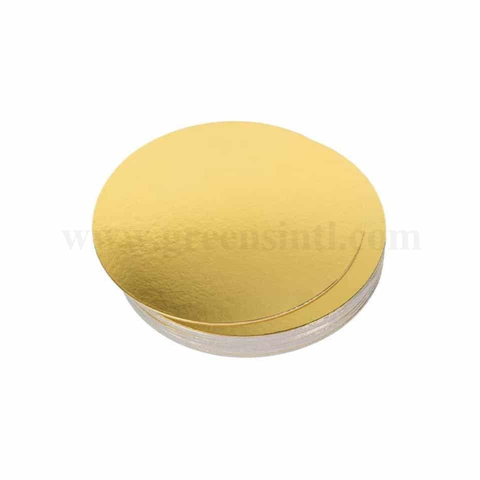 GREENS CHOICE Cake Board Round Gold D 14 Inch H 3 mm-25 Pcs