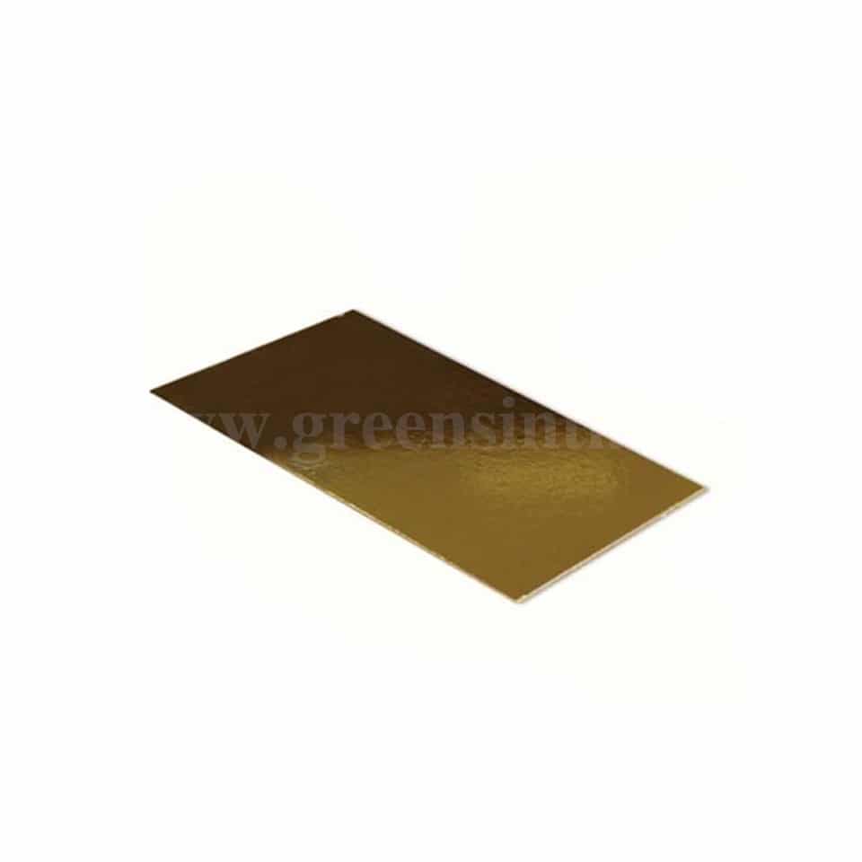 GREENS CHOICE Cake Board Rectangle Gold L 12 x W 4 Inch H 3 mm- 10 Pcs