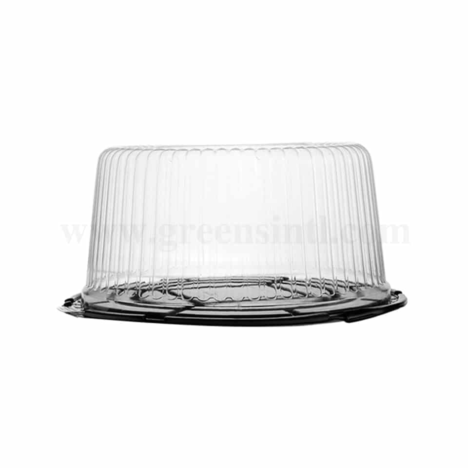 GREENS Dome Cover For Cake Clear- Black Base 14 Inch