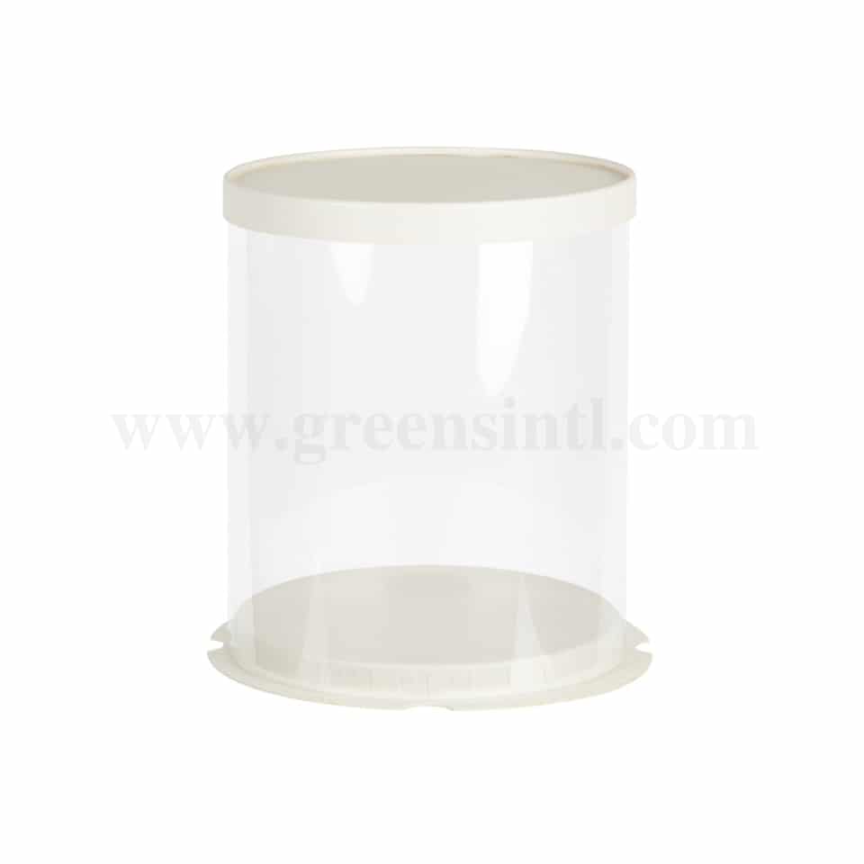 GREENS CHOICE Plastic Foldable Cake Box Round White D 30 x H 34 cm