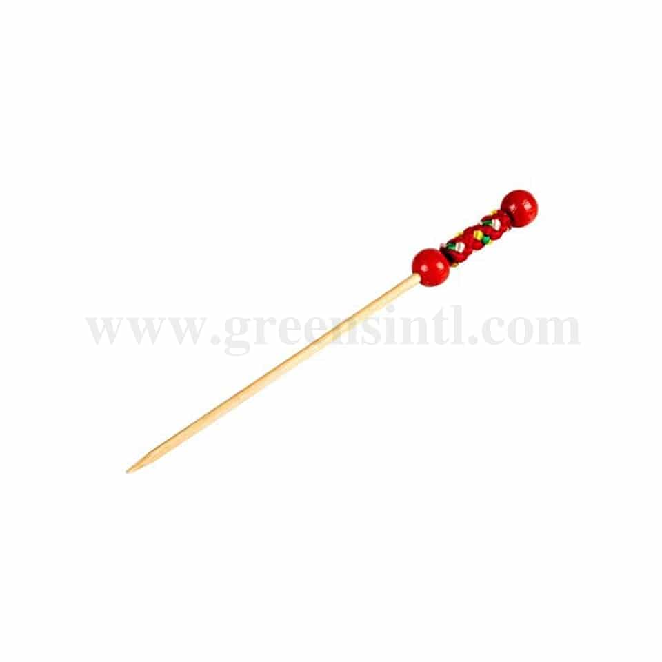 SOLIA Bamboo Red Pearl Skewers 120 mm-200 Pcs