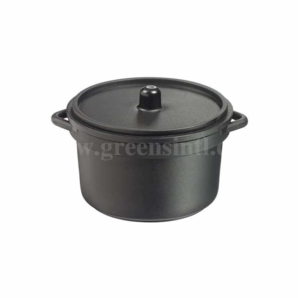SOLIA Mini Cooking Pot With Lid Black D 72.7 x h53 mm-90ml-30 Pcs