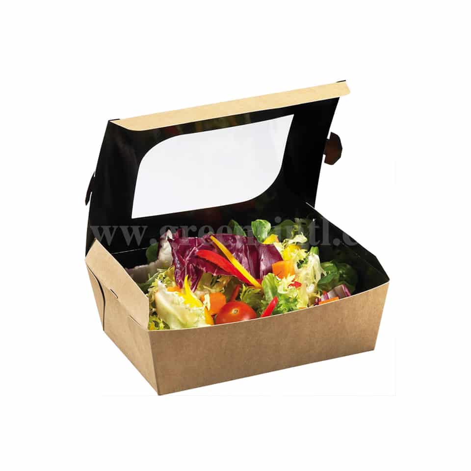 SOLIA Carboard Freshness Box 33 oz One Windows 190 x 140 x 55 mm - 1000 ml-50 Pcs