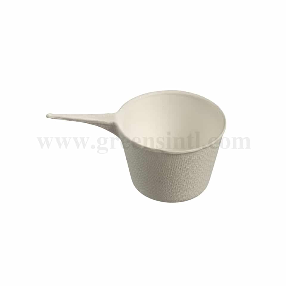 SOLIA Sugarcane Pulp Mini Dish Eskoffiee Pan White 91 x 56 x 30 mm-50 ml-50 Pcs