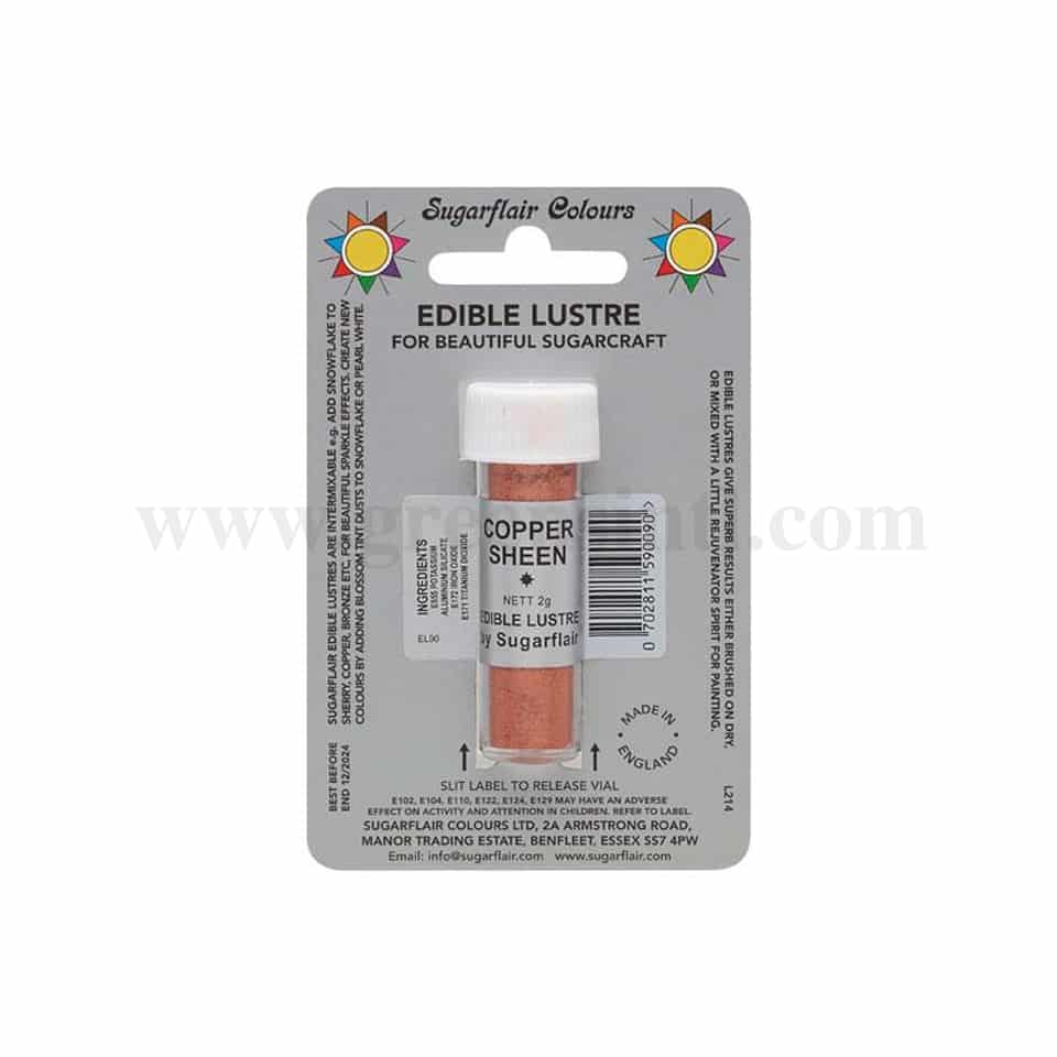 SUGARFLAIR Edible Lustre Glitter Copper Sheen 2g