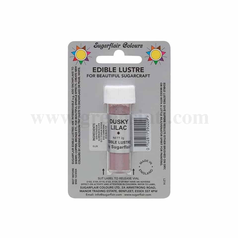 SUGARFLAIR Edible Lustre Glitter Dusky Lilac 2g