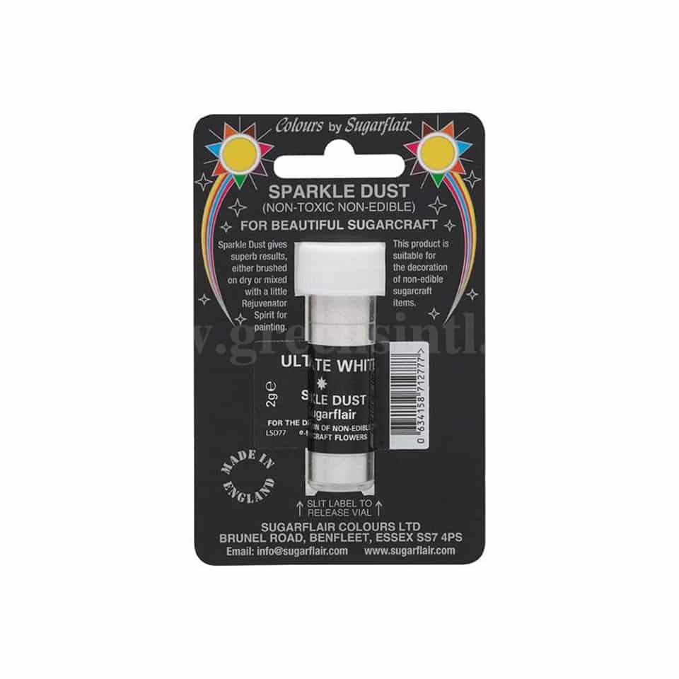 SUGARFLAIR Sparkle Dust (Non-Edible) Ultimate White 2g