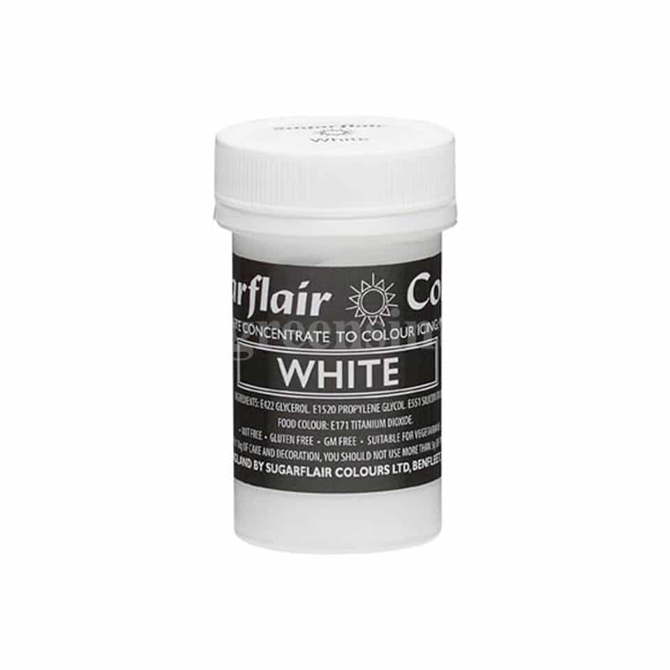 SUGARFLAIR Pastel Concentrated Gel Color White 25g
