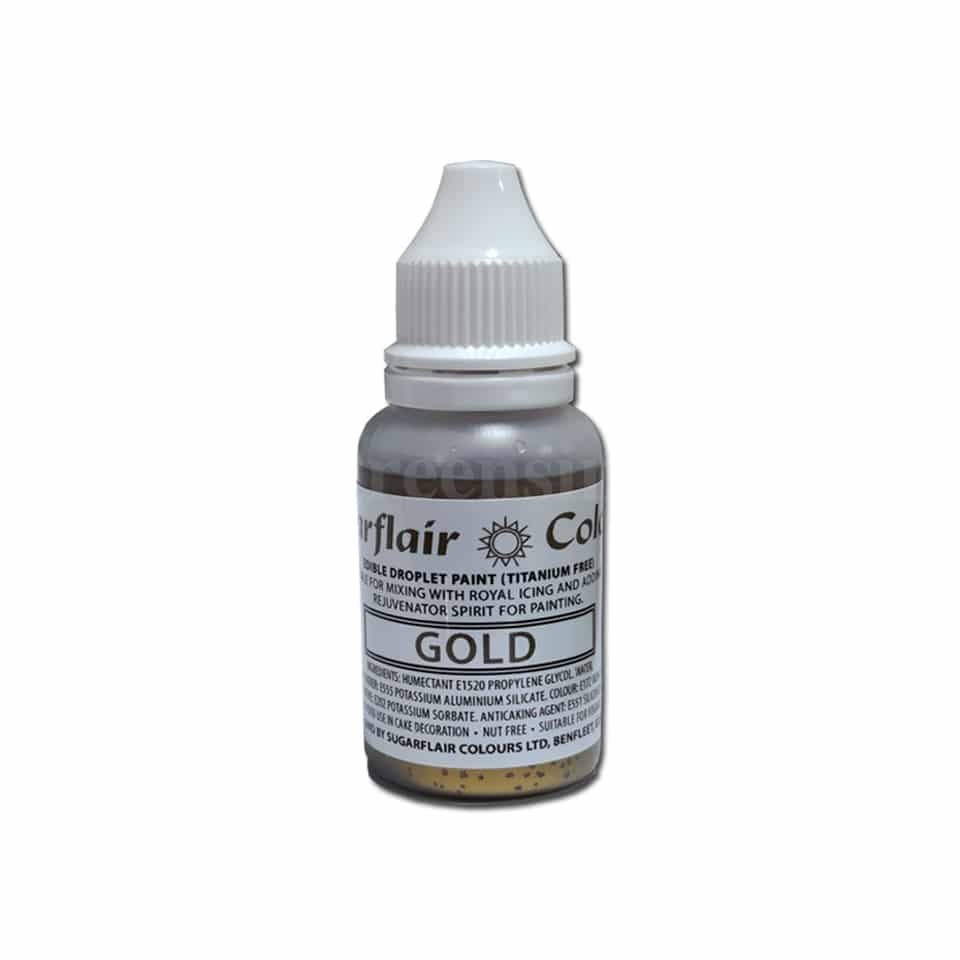 SUGARFLAIR Edible Droplet Paint Gold 14 ml
