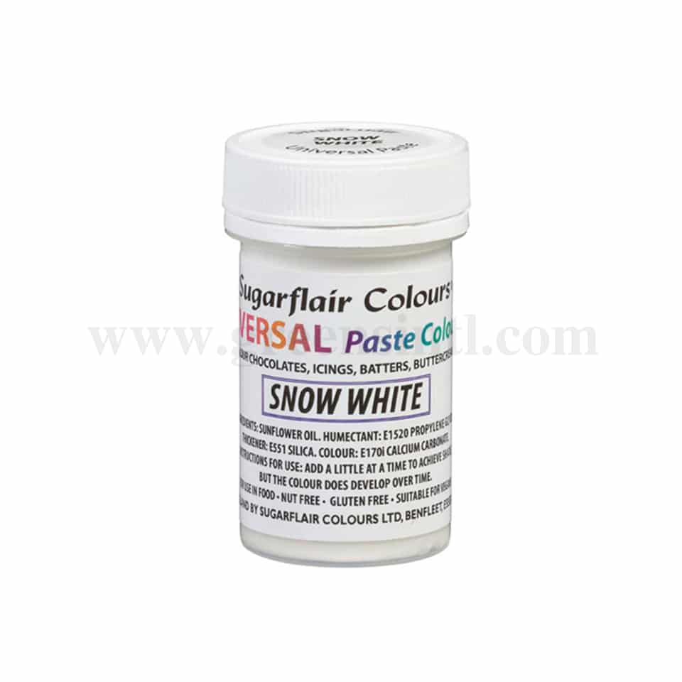 SUGARFLAIR Universal Paste Colour Snow White 22g