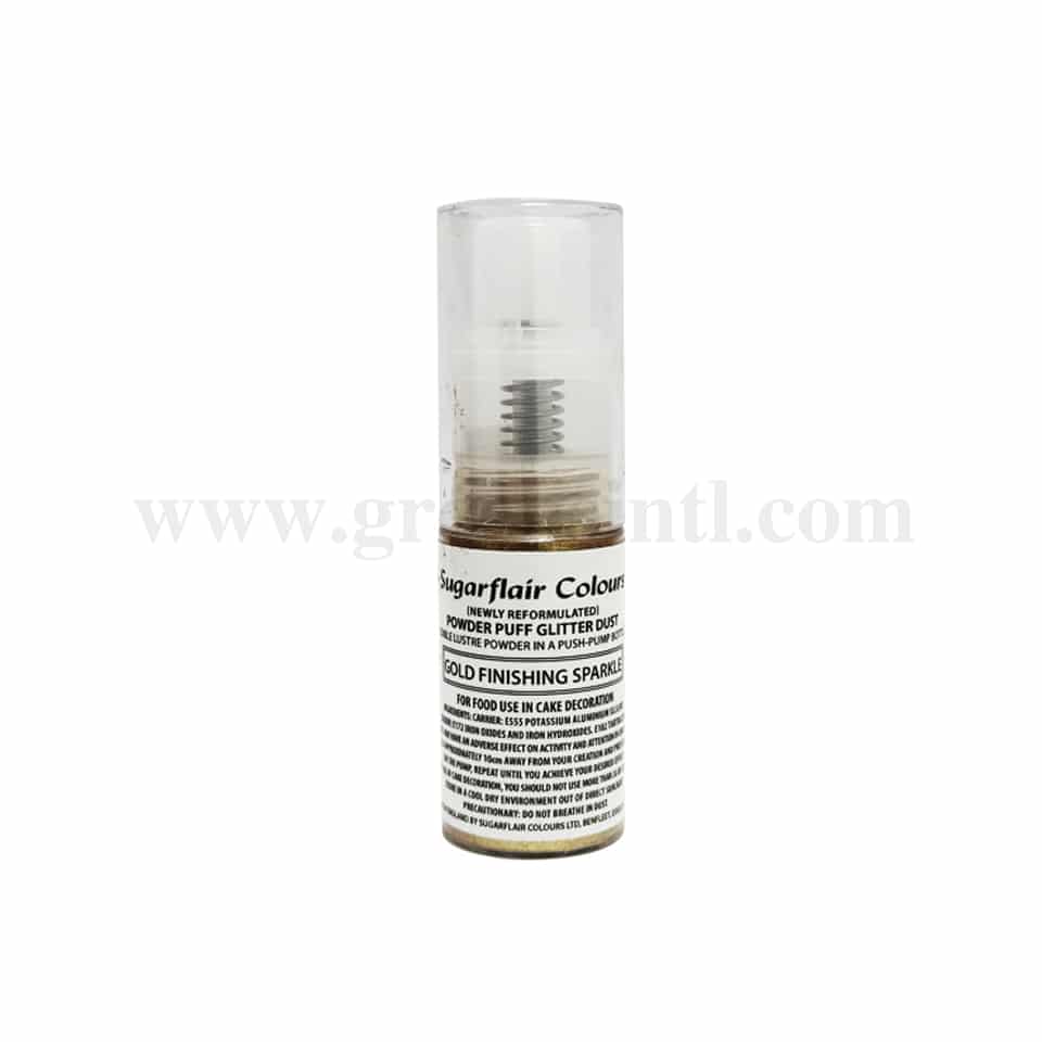 SUGARFLAIR Lustre Dust - Powder Pump Spray - Gold Finishing Sparkle-10g
