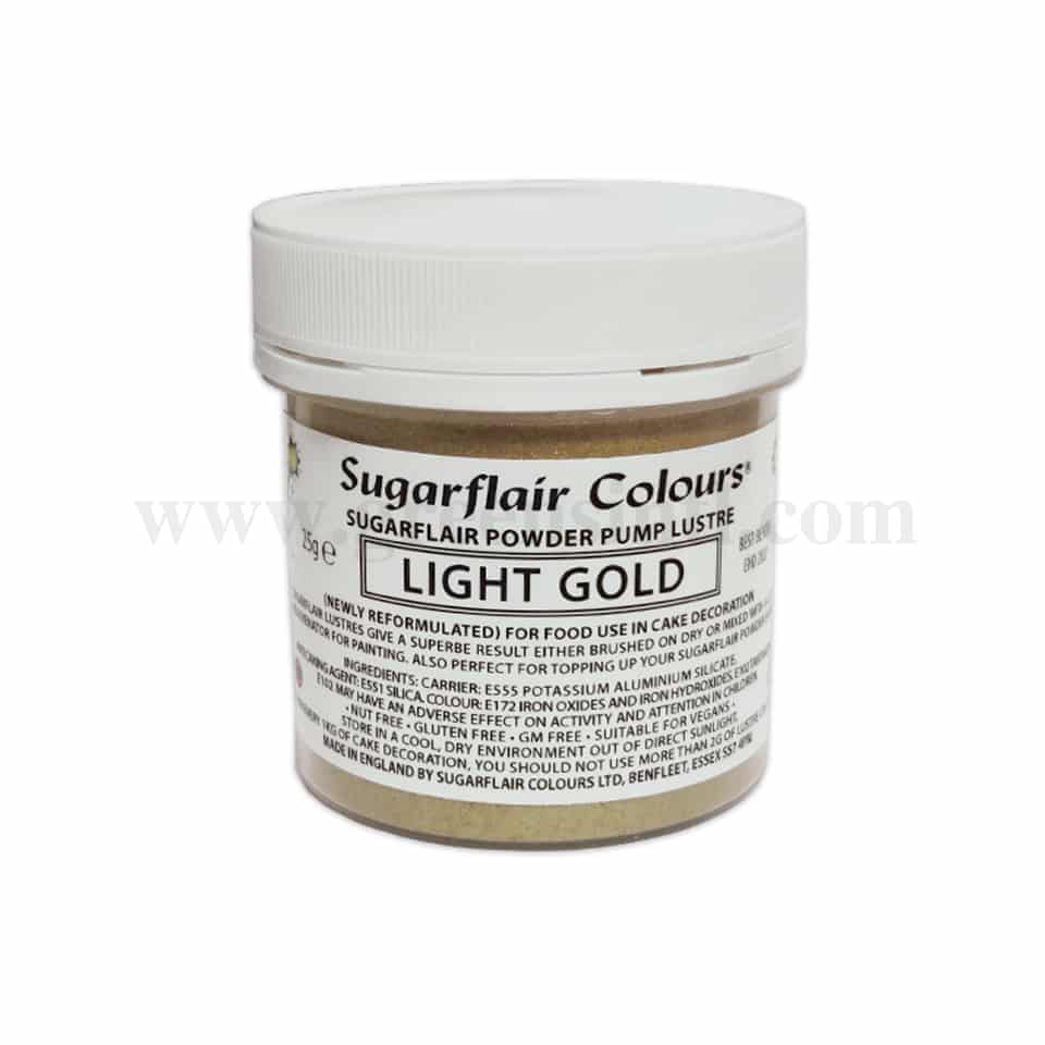 SUGARFLAIR Edible Glitter Dust Light Gold 25g